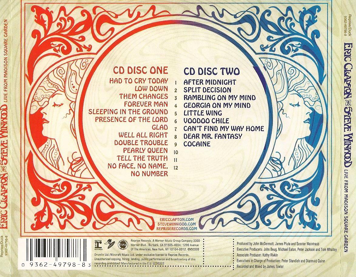 Eric Clapton Live From MSG with Steve Winwood : Back